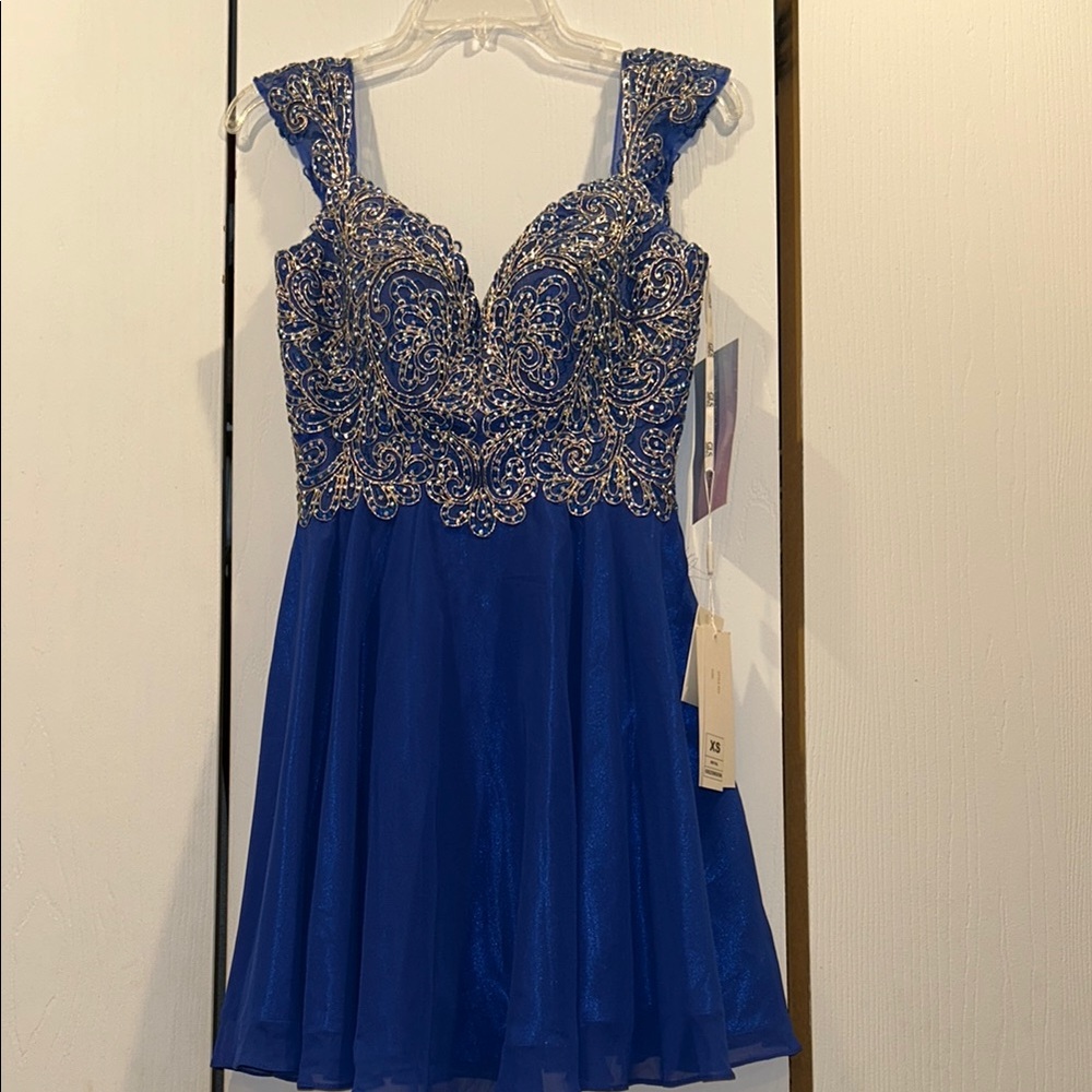 NWT Blue Embellished Homecoming Formal Dress